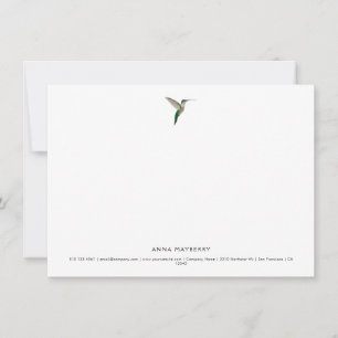 Carte De Correspondance Colibri élégant