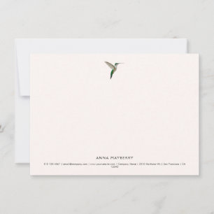 Carte De Correspondance Colibri élégant