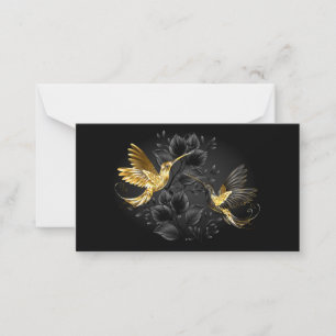 Carte De Correspondance Colibri noir et or