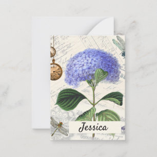 Carte De Correspondance Collage Hydrangea Personnalisé
