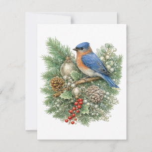 Carte De Correspondance Collection Chants d'oiseaux d'hiver Merlebleu de l