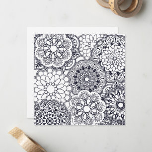 Carte De Correspondance Colorez vos propres mandalas floraux