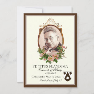 Carte De Correspondance Commémoration de la canonisation de Saint Titus Br