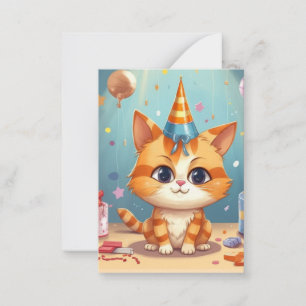 Carte De Correspondance Conception à thème chat chat roux mignon