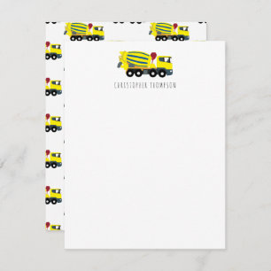 Carte De Correspondance Concret Cement Camion Construction Enfants Enfants