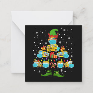 Carte De Correspondance Conducteur de bus scolaire Arbre de Noël Funny cad