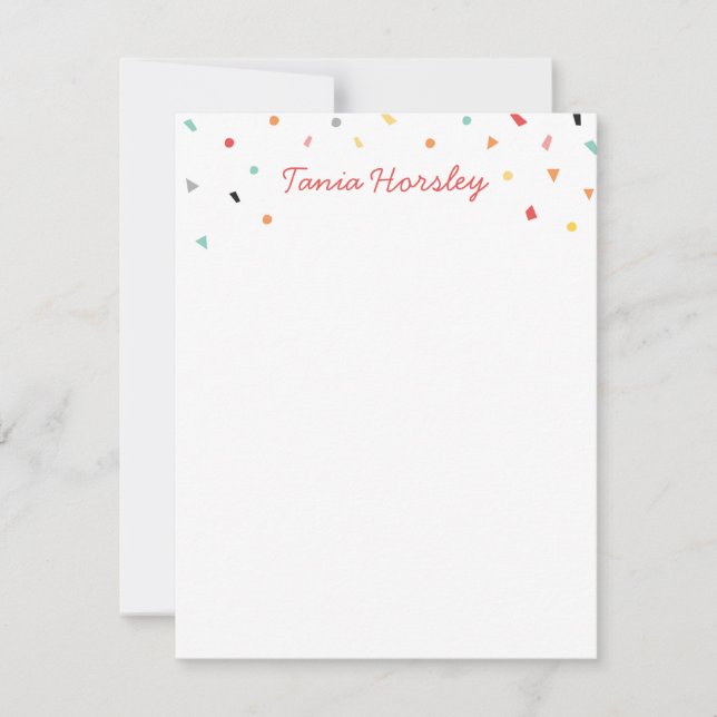 Carte De Correspondance Confettis (Devant)