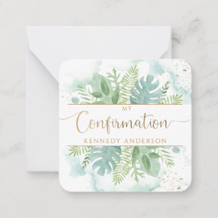 Carte De Correspondance Confirmation de la verdure et de l'aquarelle 