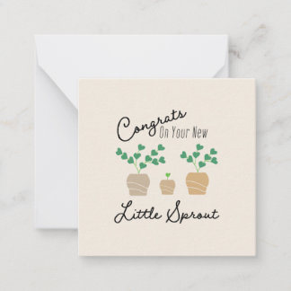 Carte De Correspondance Congrats on Your New Little Sprout Baby