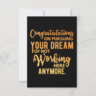Carte De Correspondance Congratulations on Pursuing Your Dream