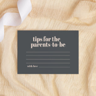 Carte De Correspondance Conseils de typographie boho gris rose pour bébé e