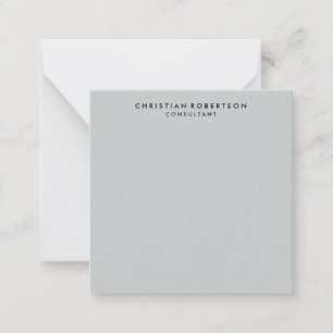 Carte De Correspondance Consultant en gris simple et épuré tendance