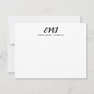 Carte De Correspondance Contemporain moderne Gras Script Monogramme