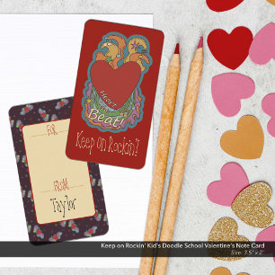 Carte De Correspondance Continuez sur Rockin' Kid's Doodle School Valentin