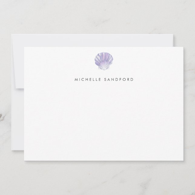 Carte De Correspondance Coquillage moderne violet personnalisé (Devant)