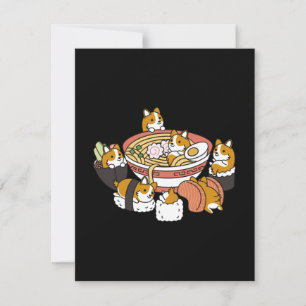 Carte De Correspondance Corgi Ramen Sushi