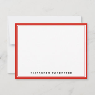 Carte De Correspondance Correspondance à double bordure Candy Red Classic