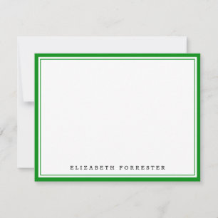 Carte De Correspondance Correspondance à double bordure Emerald Green Clas