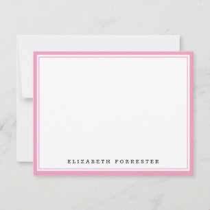 Carte De Correspondance Correspondance Ballet Pink Classique Double Bordur