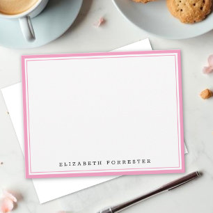 Carte De Correspondance Correspondance Ballet Pink Classique Double Bordur