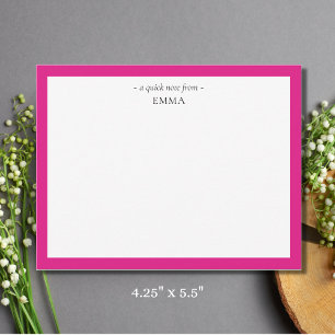 Carte De Correspondance Correspondance chic moderne Magenta rose