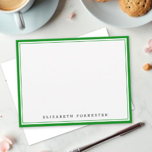 Carte De Correspondance Correspondance Classique Double Bordure Vert Émera