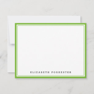 Carte De Correspondance Correspondance double bordure verte classique