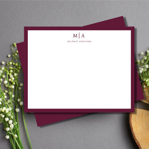 Carte De Correspondance Correspondance du monogramme de bordure classique 
