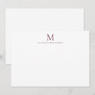 Carte De Correspondance Correspondance moderne Monogram Plum Purple