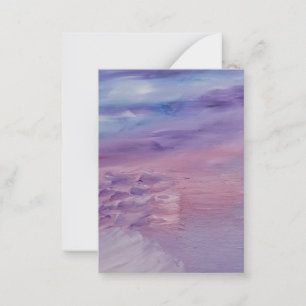 Carte De Correspondance Coucher de soleil violet bleu rose abstrait coloré