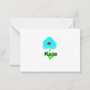 Carte De Correspondance Couleur d'eau bleu vert ajouter votre nom texte pe