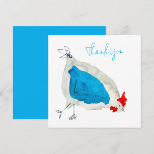 Carte De Correspondance Couleur d'eau des poulets mignons