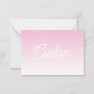 Carte De Correspondance Couleur rose clair ombrée (modifiable) et votre te