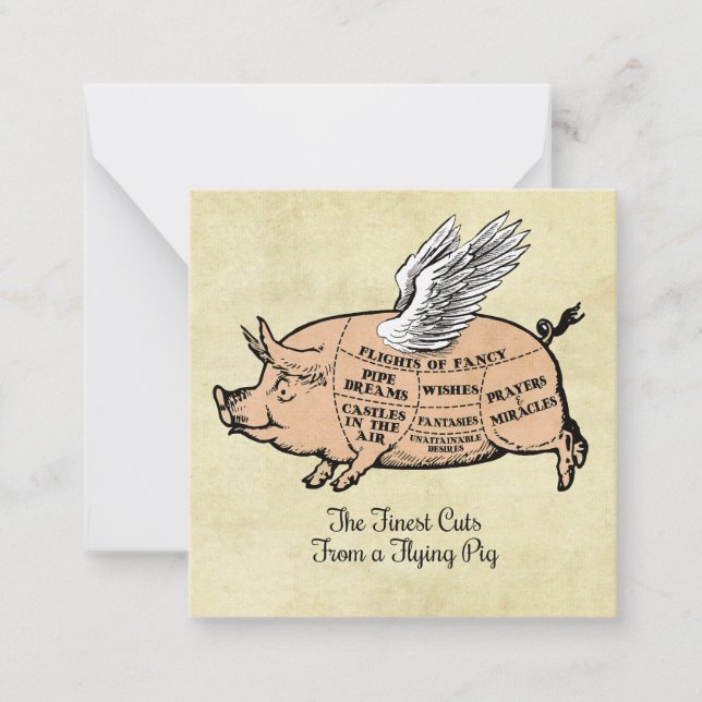 Carte De Correspondance Coupes de porc volantes (Devant)