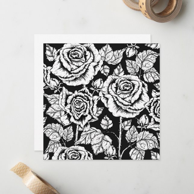 Carte De Correspondance Coupez vos propres Roses (Devant/Arrière en situation)