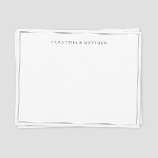 Carte De Correspondance Couple à double bordure noire