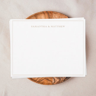 Carte De Correspondance Couple double bordure or