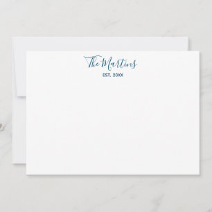 Carte De Correspondance Couples Personnalisé Bleu Turquoise Moderne Callig