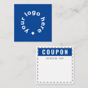 Carte De Correspondance Coupon Logo Personnalisé "Reprendre Pour"   Bleu c