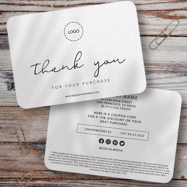 Carte De Correspondance Coupon simple moderne élégant et élégant (Créateur téléchargé)