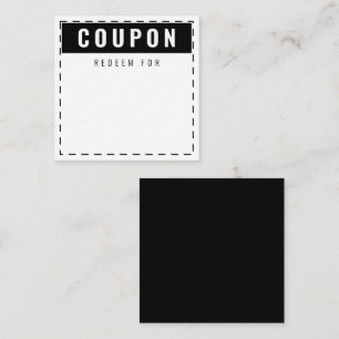 Carte De Correspondance Coupons du jour Noir classique blanc
