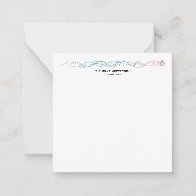 Carte De Correspondance Courbes Abstraites modernes Style moderne tendance (Devant)
