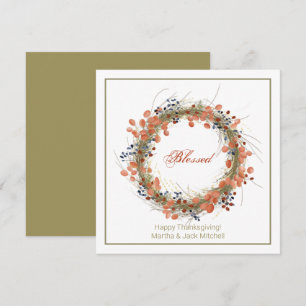 Carte De Correspondance Couronne d'automne Thanksgiving personnalisé