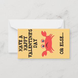 Carte De Correspondance Crabby Mini Valentine