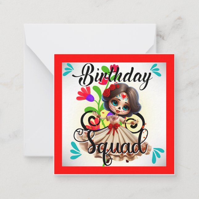 Carte De Correspondance Crâne à sucre cuite Anniversaire (Devant)