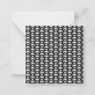 Carte De Correspondance crâne effrayant sur fond noir