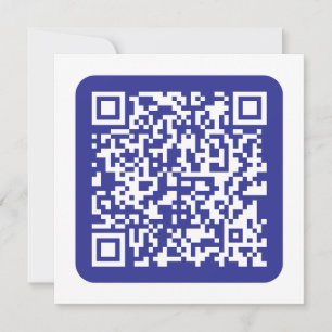 Carte De Correspondance Créer un code QR analysable   Bleu foncé modifiabl