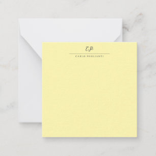 Carte De Correspondance Crème Moderne Calligraphiée Plain Nom Monogrammé