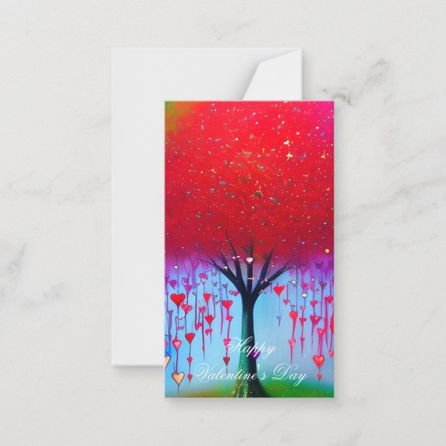 Carte De Correspondance Creuser les coeurs arbres enfants valentine (Devant)