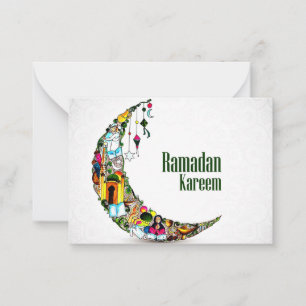 Carte De Correspondance Croissant coloré Ramadan Kareem